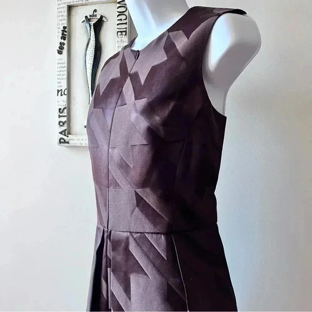 Vintage 90s Cynthia Rowley Brown Houndstooth Two Piece Dress Coat Suit Size 12 L - Picture 3 of 16